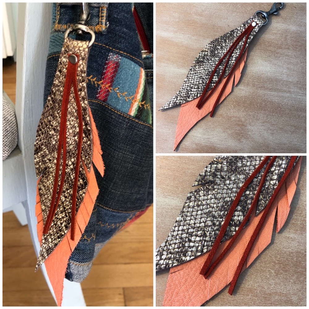 Beautiful leather hand made key fob